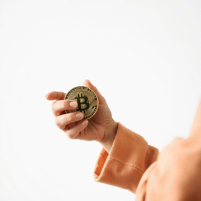 Person using cryptocurrency for money transfer