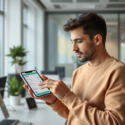 User comparing fees and rates for money transfer